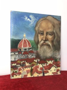 Exceptional Italian Architect Filippo Brunelleschi Portrait Signed Oil On Board Filippo Brunelleschi A Great Pragmatist & Designer Of The Santa Maria Del Fiore Cathedral Aka The Duomo In Florence Italy Which Was Constructed Between 1420-1436 The Cupola Spans 140Ft With No Support Frame And Was Built Without Internal Scaffolding. Signed Oil On Board Portrait By Artist Robert Hall. (Signed Left Bottom Corner) 20th Century Original Oil Painting With Stunning Detail And Quality. Filippo Brunelleschi’s Portrait In Old Master Style With His Famous Cathedral Works To His Left. Beautiful Bright Work Of Art. Unframed Stunning Condition Dimensions In Inches Height 12” Width 10”