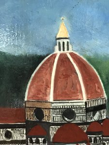 Exceptional Italian Architect Filippo Brunelleschi Portrait Signed Oil On Board Filippo Brunelleschi A Great Pragmatist & Designer Of The Santa Maria Del Fiore Cathedral Aka The Duomo In Florence Italy Which Was Constructed Between 1420-1436 The Cupola Spans 140Ft With No Support Frame And Was Built Without Internal Scaffolding. Signed Oil On Board Portrait By Artist Robert Hall. (Signed Left Bottom Corner) 20th Century Original Oil Painting With Stunning Detail And Quality. Filippo Brunelleschi’s Portrait In Old Master Style With His Famous Cathedral Works To His Left. Beautiful Bright Work Of Art. Unframed Stunning Condition Dimensions In Inches Height 12” Width 10”