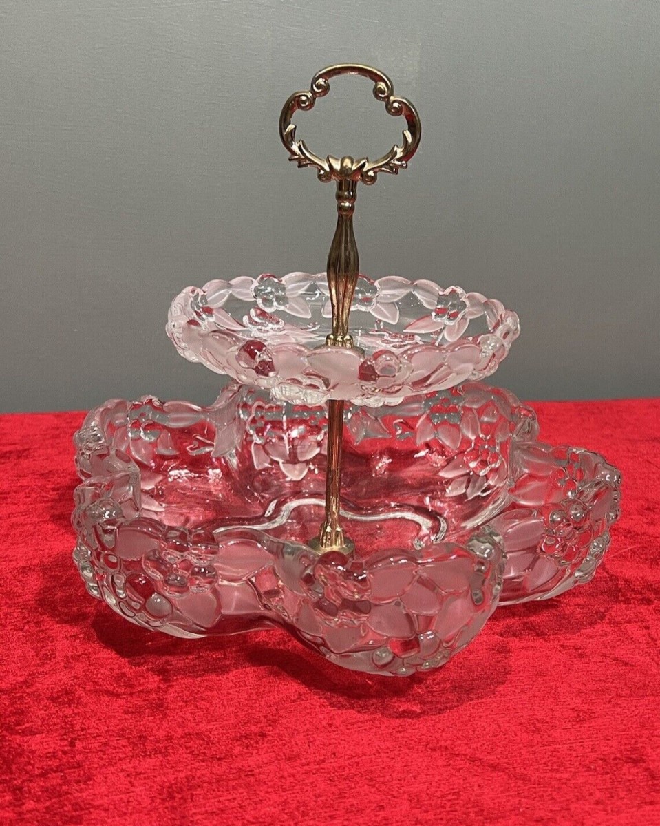 Primary image for Mid Century Mikasa Walther Crystal Two Tier Cascading Fruit Bowl