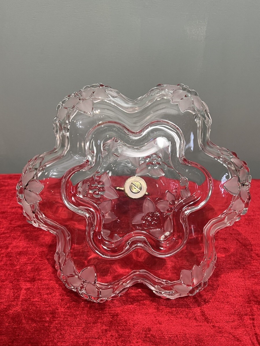 Mid Century Mikasa Walther Crystal Two Tier Cascading Fruit Bowl