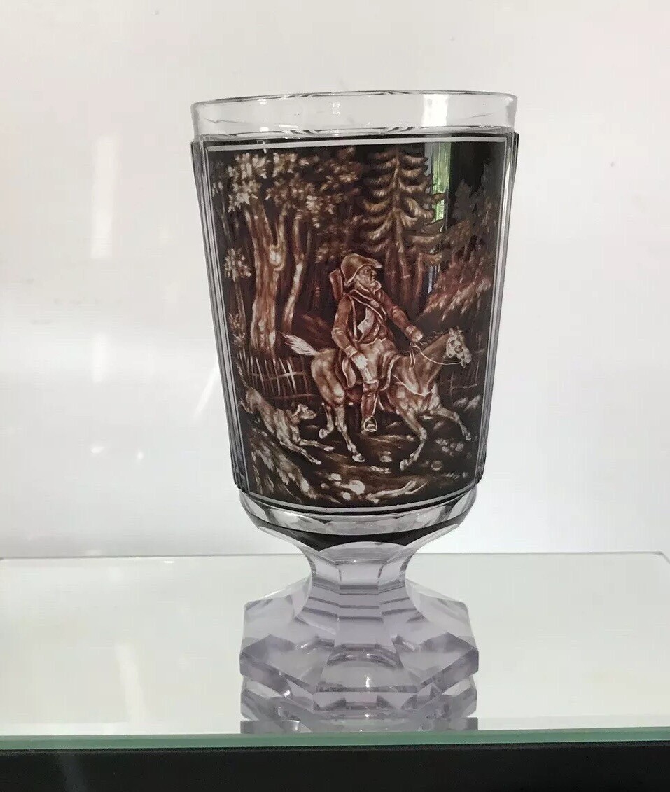 Finest Quality Bohemian Facet Cut Goblet With Optical Viewing Eye