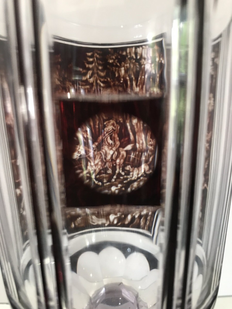 Finest Quality Bohemian Facet Cut Goblet With Optical Viewing Eye