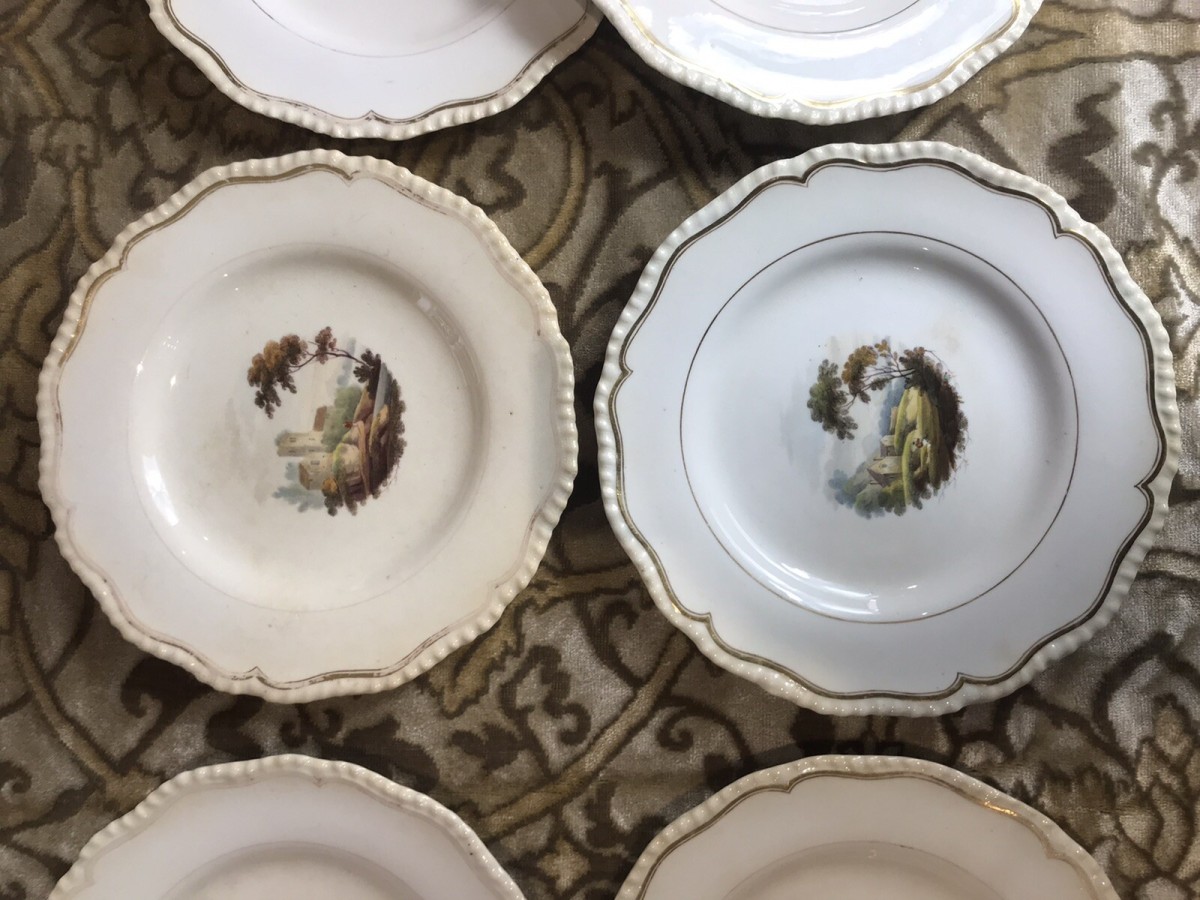 Rare 8pc Collection Of Limoges France Hand Painted Dessert Comport Plates