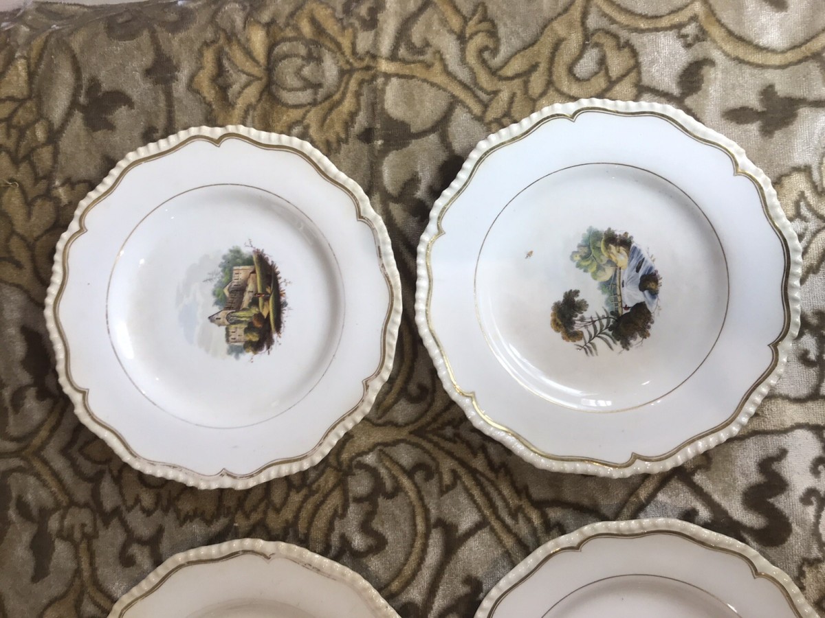 Rare 8pc Collection Of Limoges France Hand Painted Dessert Comport Plates