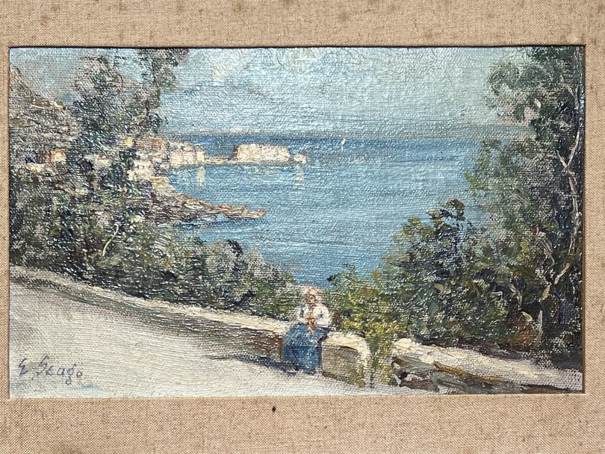 Fine Art Oil Painting Of Portuguese Coastal View Attributed To Edward Seago