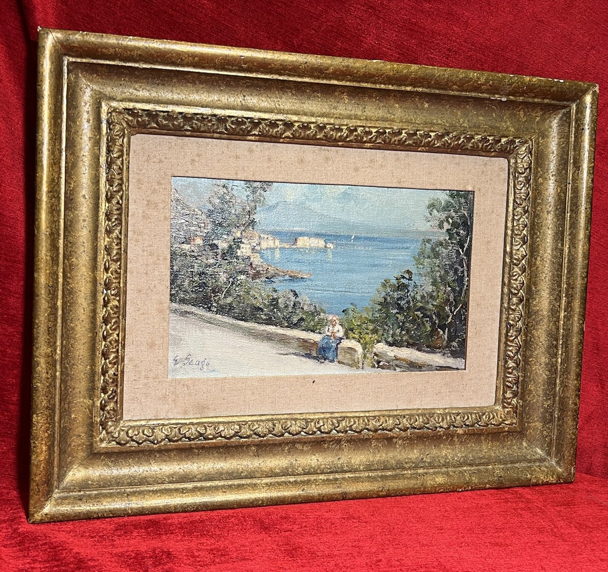 Fine Art Oil Painting Of Portuguese Coastal View Attributed To Edward Seago