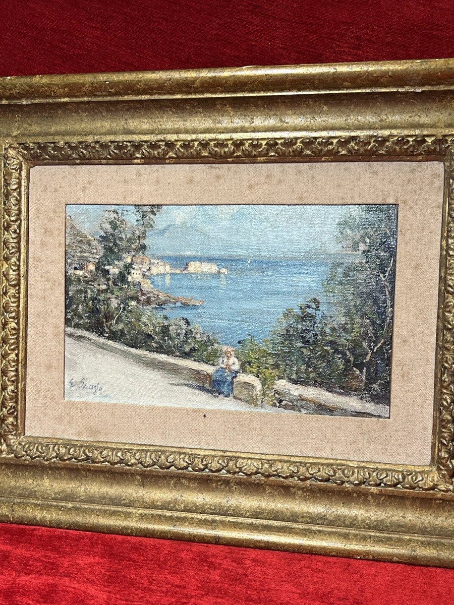 Fine Art Oil Painting Of Portuguese Coastal View Attributed To Edward Seago