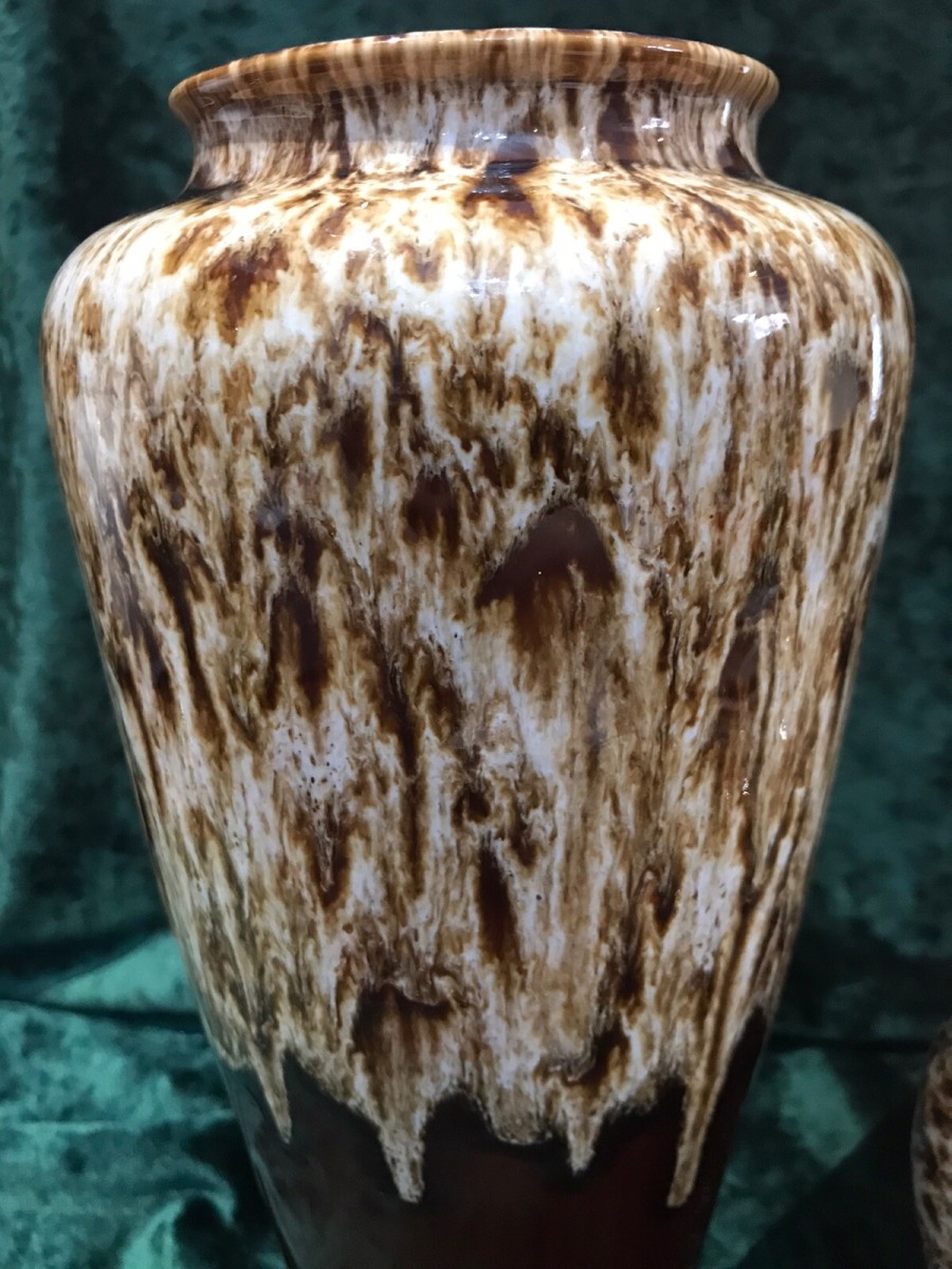Fine Pair Art Deco Melba Ware Drip Glaze Fine Arts Vases
