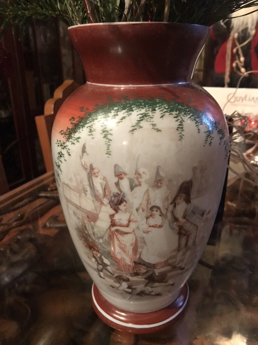 Impressive French Antique Opaque Glass Vase