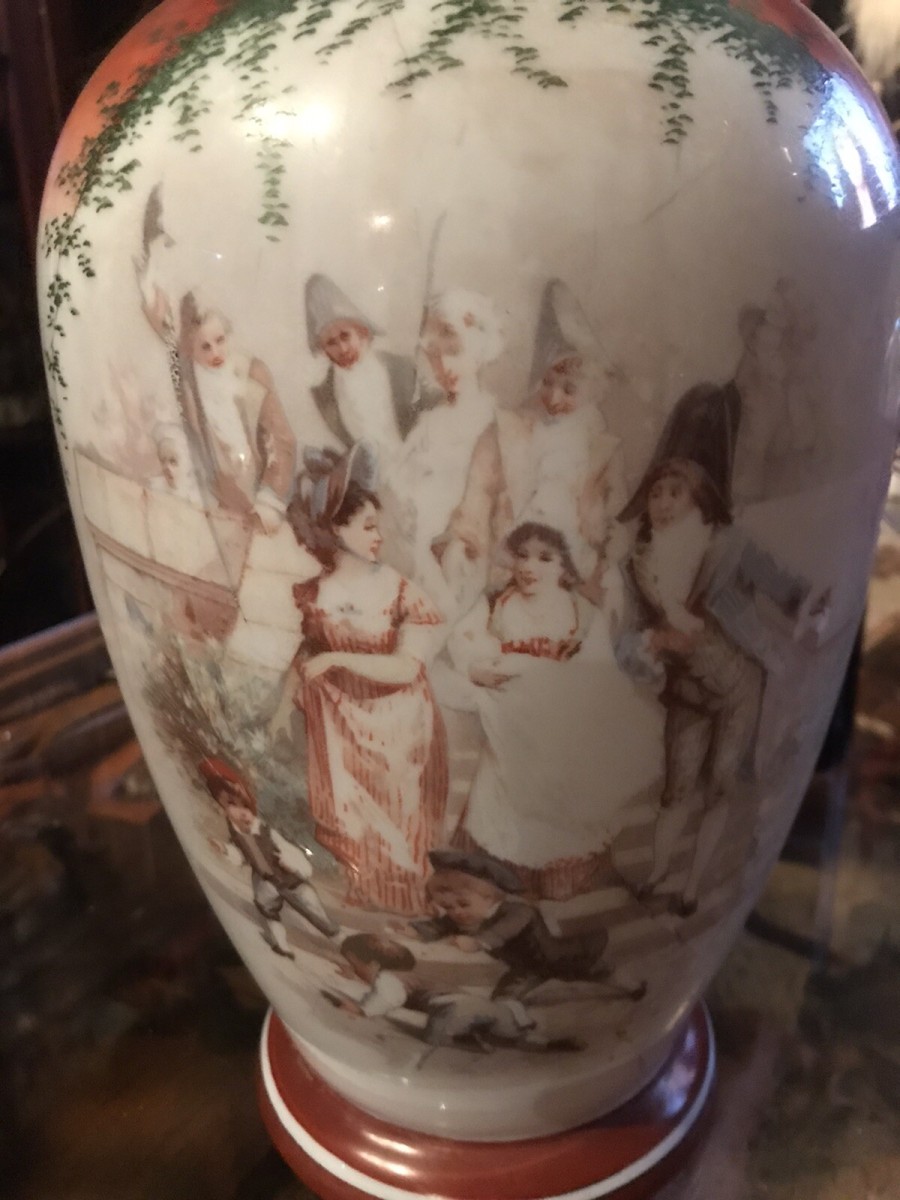 Impressive French Antique Opaque Glass Vase