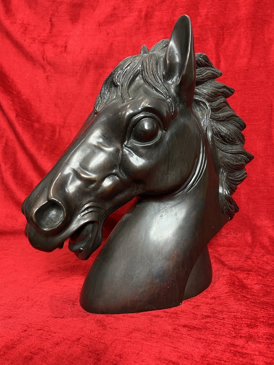 Primary image for Early 20th Century Large Bronze Horse Head Showpiece