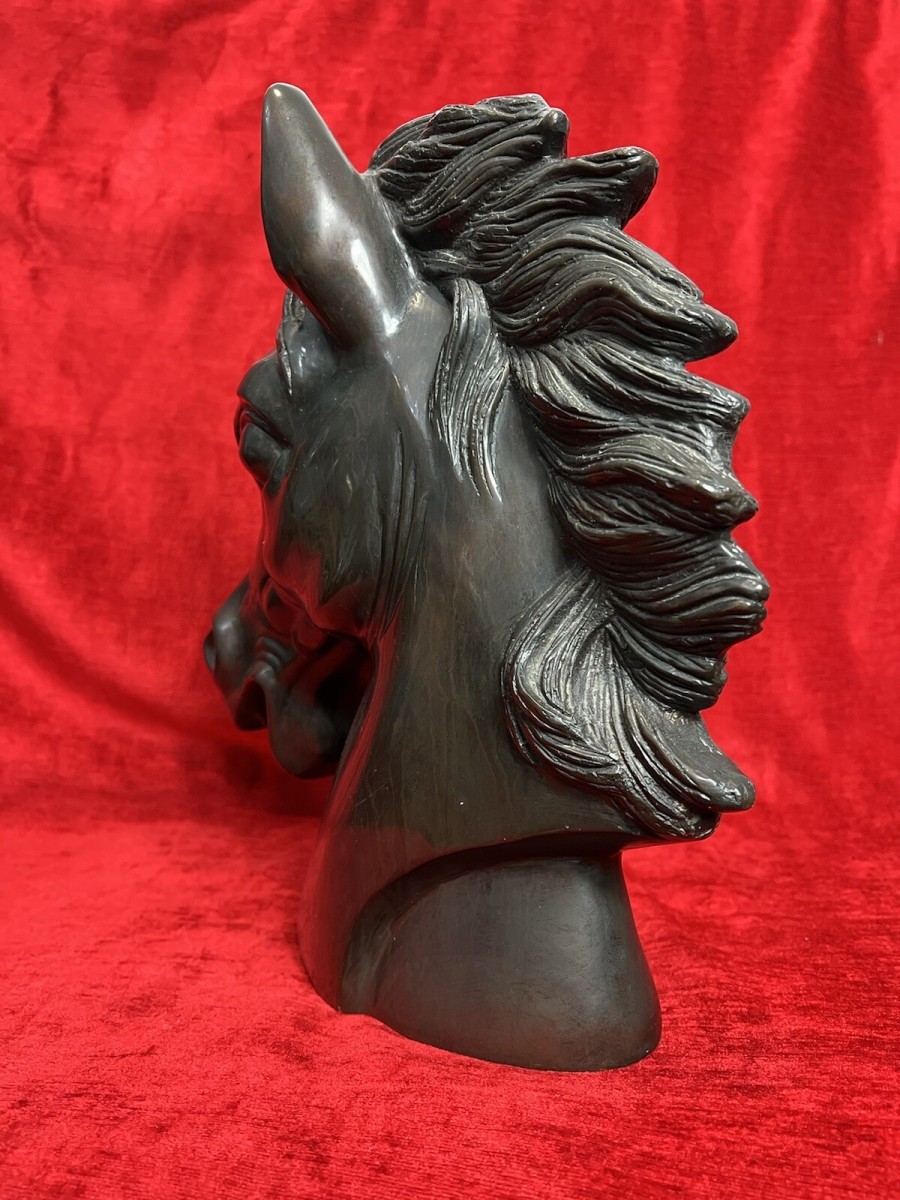 Early 20th Century Large Bronze Horse Head Showpiece