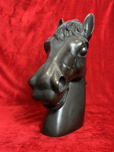 Early 20th Century Bronze Equestrian Bust Showpiece Of Horses Head Circa - 1910 Composition - Bronze Listing Description French Early 20th Century Finest Quality Horse Head Bust, Depicting Horse With Open Mouth And Head Pulled Back, Large Eyes And Flowing Maine. Unsigned. Stunning Showpiece For Eye Catching Room Display. Heavy Item Solid Bronze Provenance Purchased In Paris During The 1950's From Equestrian Bronze Collector. Part Of Lord Hills Extensive Bronze Collection. On Sale Now At The Famous Lord Hill Museum. Dimensions In Inches Height 13.5" X Width 12" X Depth 5.5"