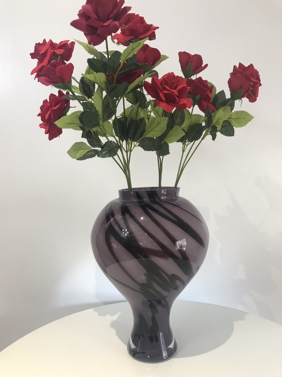 Primary image for Stunning Large Murano Glass Vase With Purple Haze Design