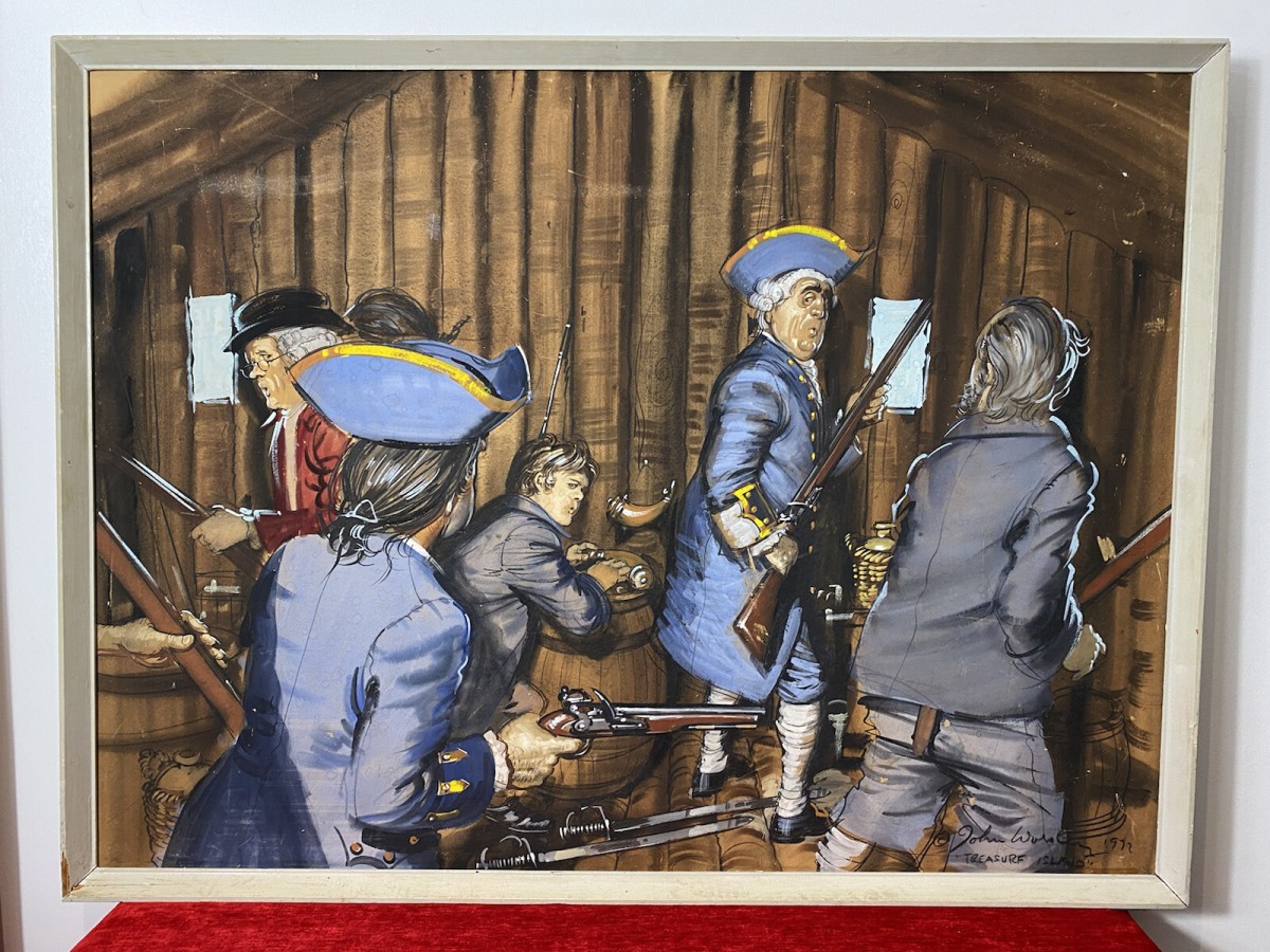 Primary image for British Artist John Worsley Large Pastle Artwork Title 'treasure Island' 1972