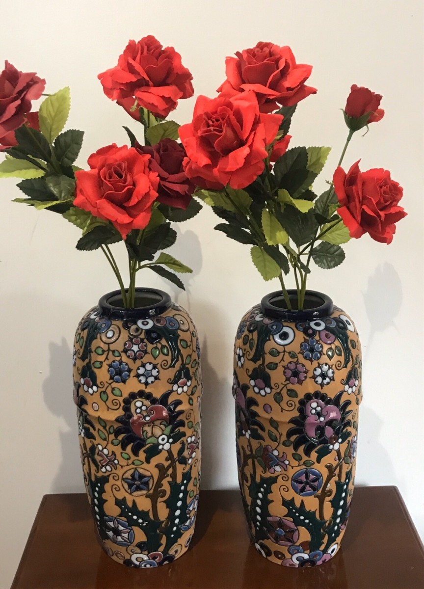Primary image for Stunning Pair Of Art Noveau Period Museum Grade Amphora Vases