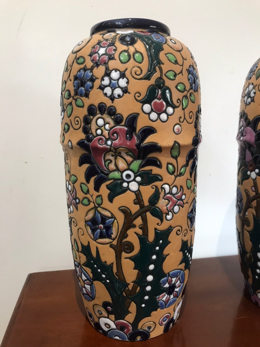 Stunning Pair Of Art Noveau Period Museum Grade Amphora Vases