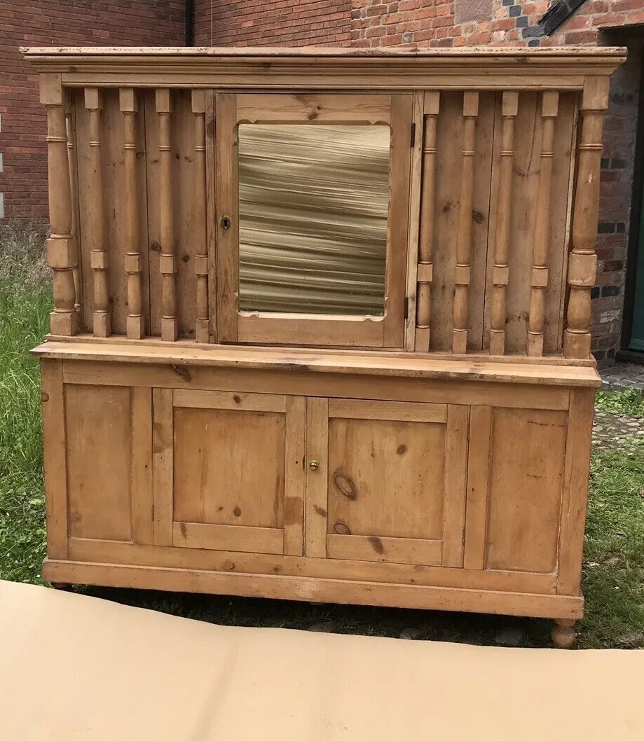 Mid 19th Century Pine Pillared Housekeepers Cupboard