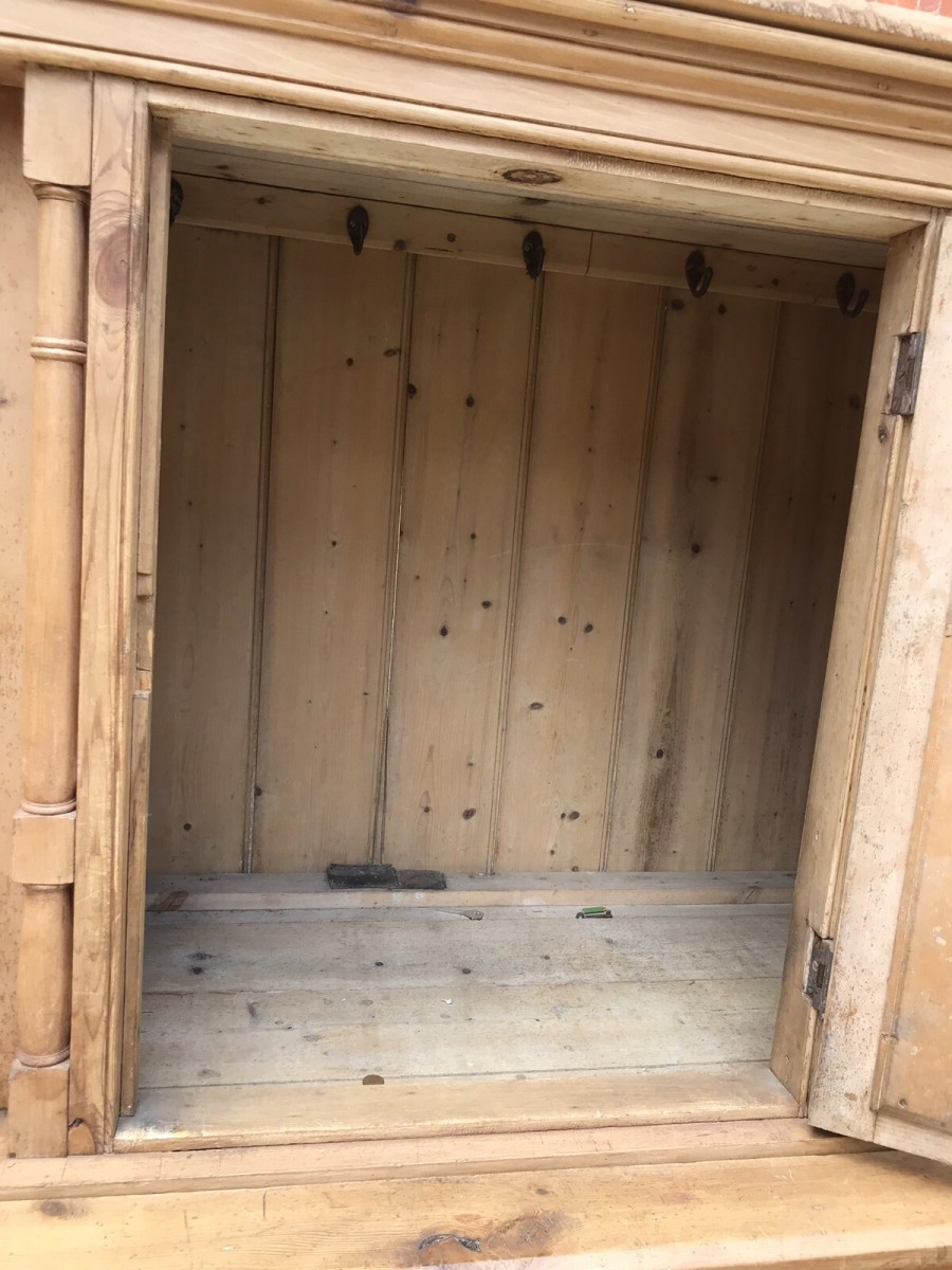 Mid 19th Century Pine Pillared Housekeepers Cupboard