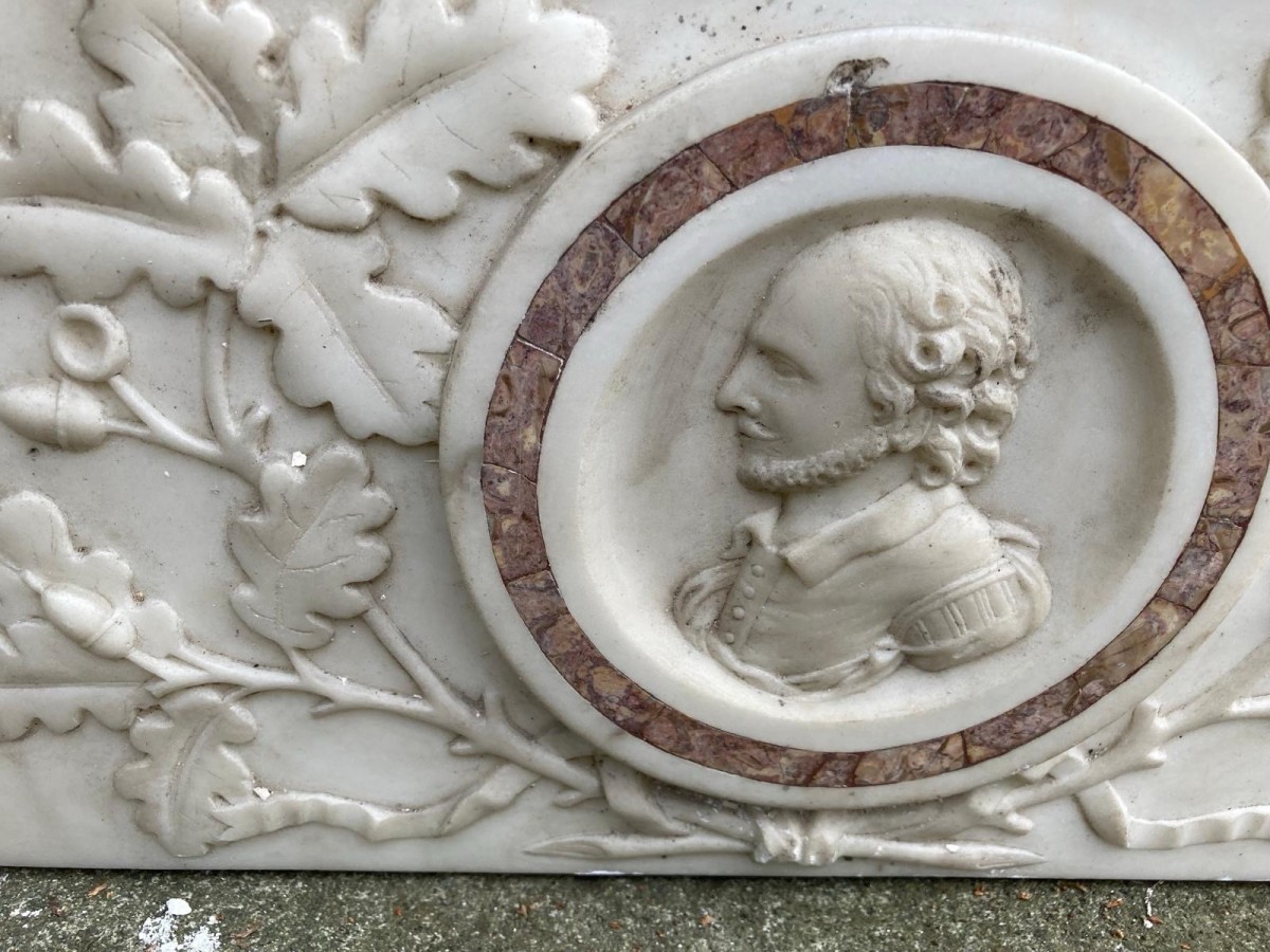 Italian Rare Renoclassical Frieze Panel Of Historic Nobleman