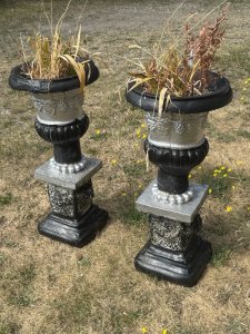 Classic Garden Urns On Plinths Urn Height 57cm x 41cm Diameter Plinth Height 38cm Width 30cm SQ