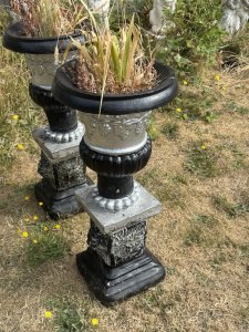 Classic Garden Urns On Plinths Urn Height 57cm x 41cm Diameter Plinth Height 38cm Width 30cm SQ