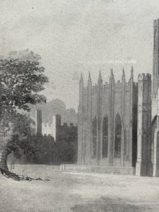 Antique Engraving Titled 'The South West View Of Eaton Hall'. The Scene Depicts The Cheshire Seat Of The Earl Of Grosvenor. Composition - Ink On Vellum.