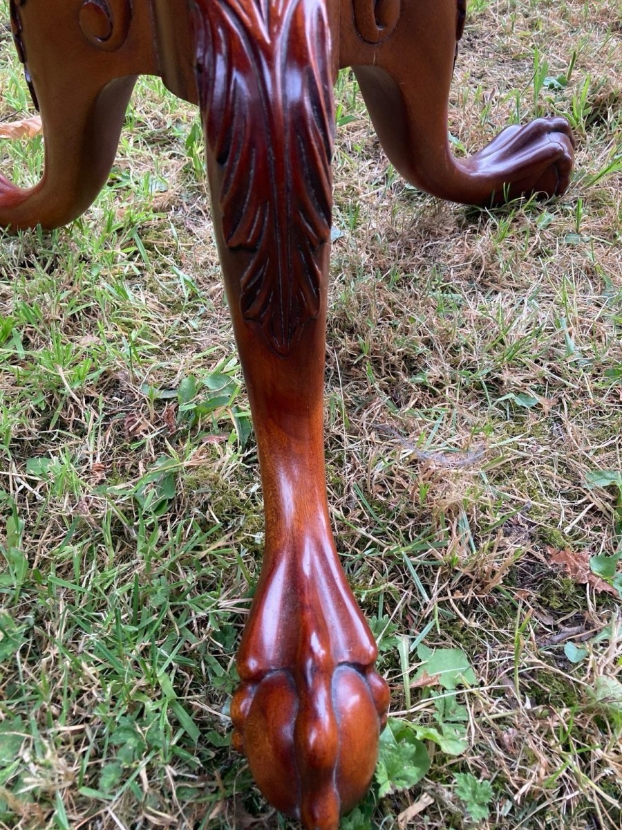Reproduction Chippendale Style Red Walnut Tripod Wine Table