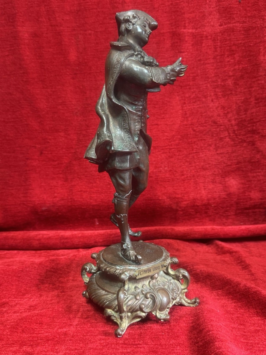 French Grand Tour King Louis Xv Bronze Sculpture Circa 1870