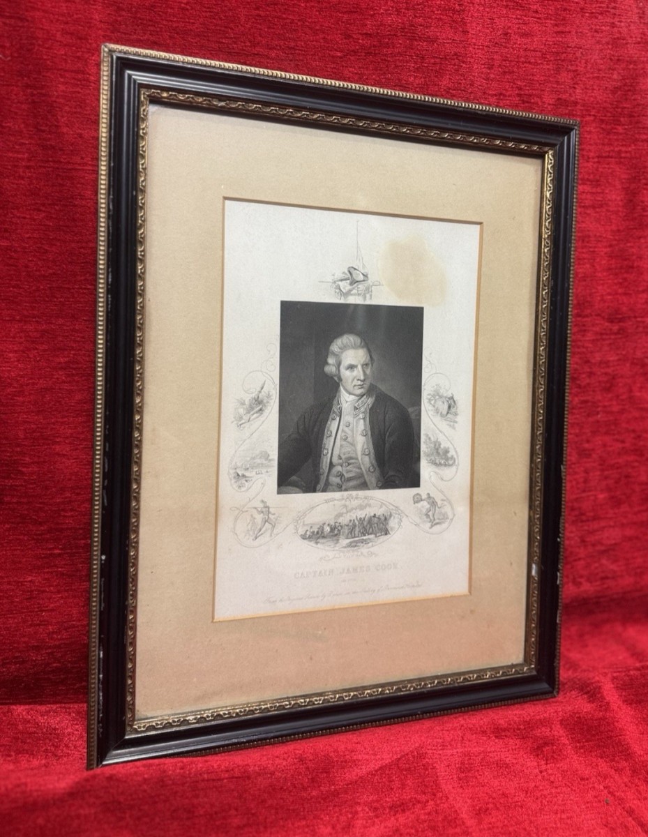 British Explorer Captain James Cook (1728-1779) Antique Engraved Print