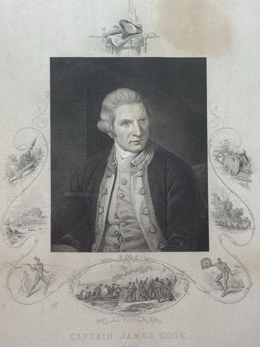 British Explorer Captain James Cook (1728-1779) Antique Engraved Print