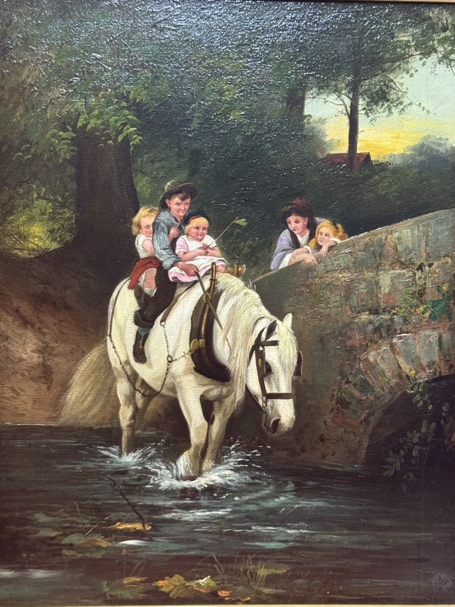 British School Oil Painting After Frederick Morgan (1847-1927) Titled ‘steady’