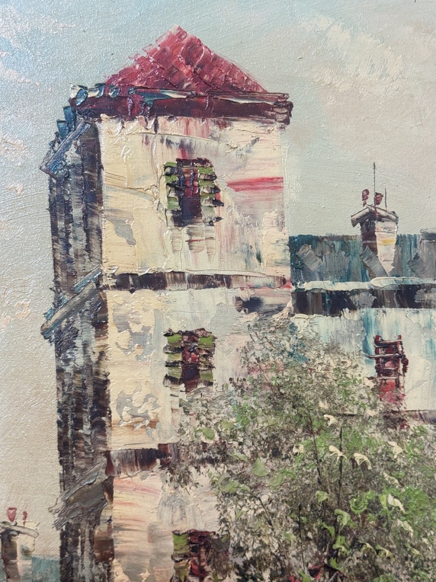 Caroline Burnett Impressionist Parisian Street Scene Oil Painting