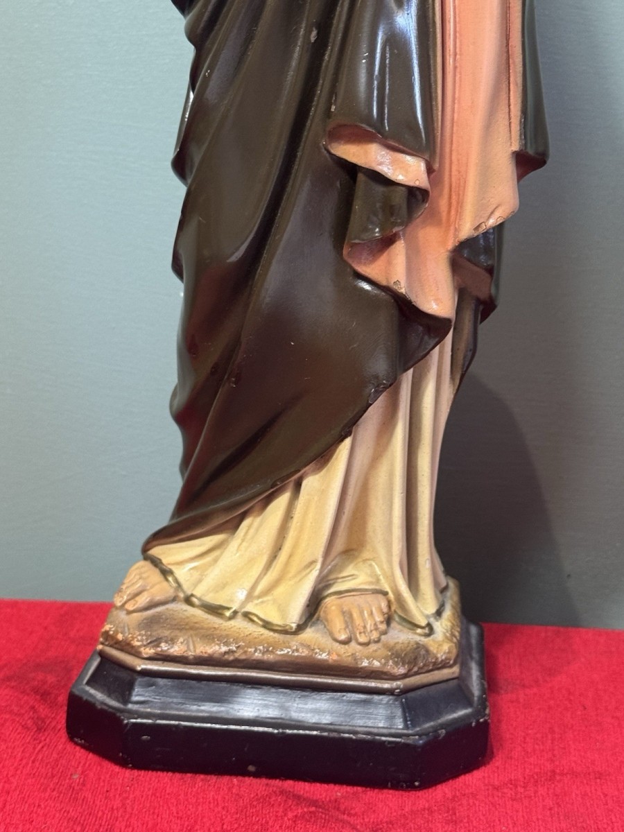Antique Religious Figure Christianity Saint Joseph Carrying Child Jesus