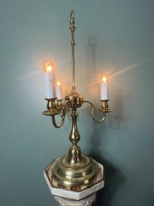 Composition - Brass Body. Lamp In Perfect Working Order.