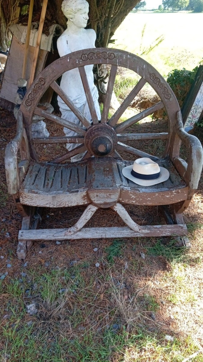 Primary image for Antique Period Cartwheel Garden Bench