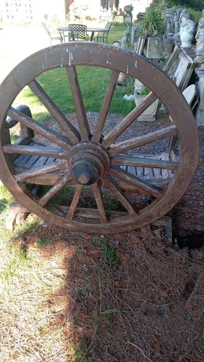 Antique Period Cartwheel Garden Bench