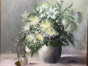Originally From Japan, Yoko Started Painting From The Tender Age Of Eight And Continued With Lessons In Kyoto In Her Teen Years. Original Still Life Of Chrysanthemums By Renowned Artist Yoko Arakawa.