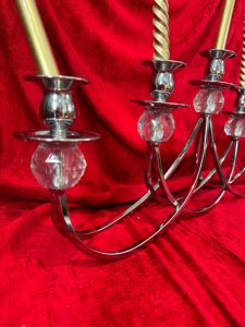 Art Deco Influenced Waterfall Five Candle Candelabra.