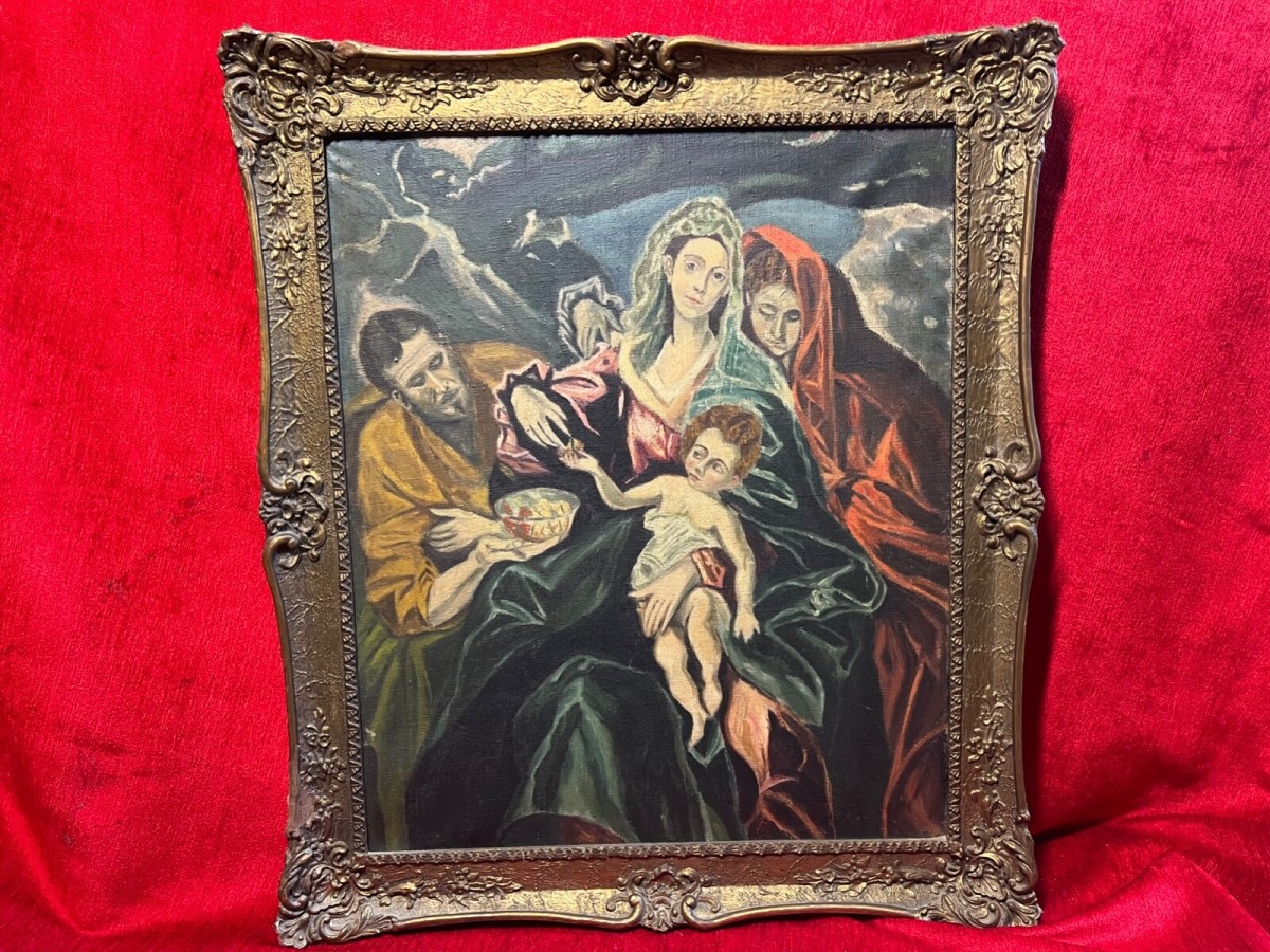 Spanish Fine Art 'the Holy Family With Mary Magdalen' After El Greco