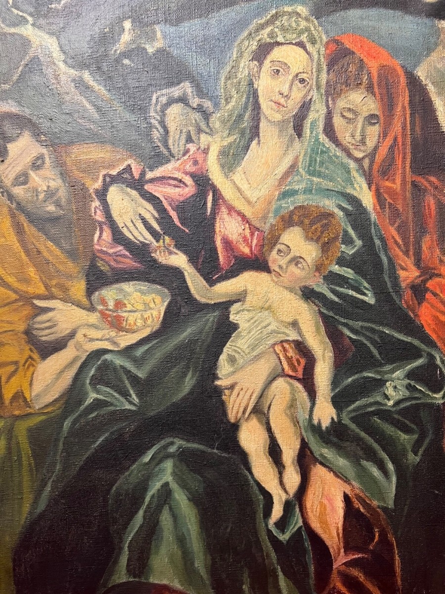 Spanish Fine Art 'the Holy Family With Mary Magdalen' After El Greco