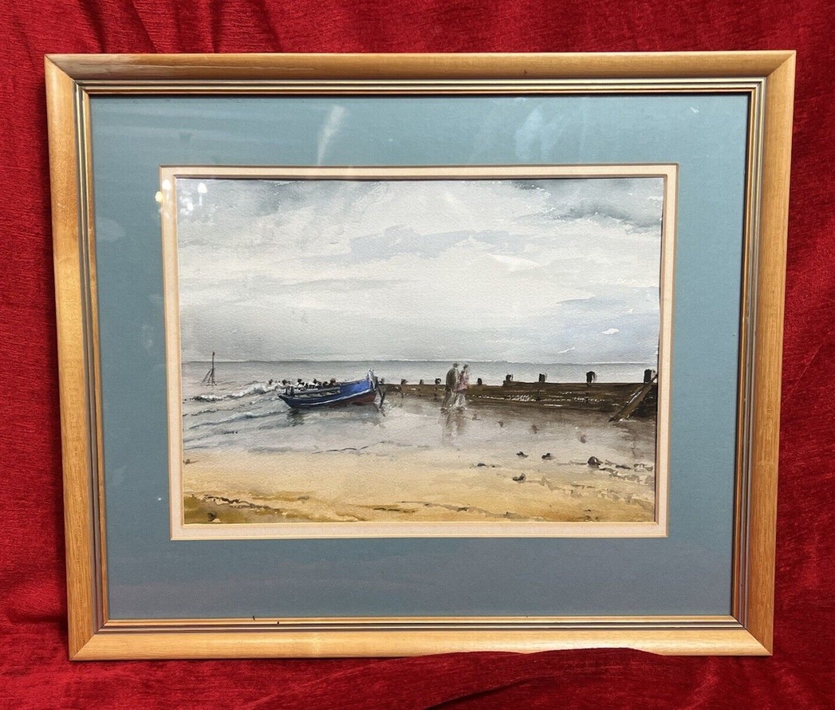 Fine Art Beachscape Titled 'reflections In The Sand' Signed M Wainwright