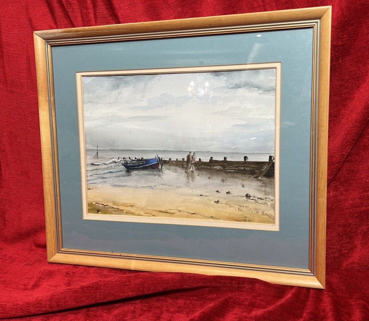 Fine Art Beachscape Titled 'reflections In The Sand' Signed M Wainwright