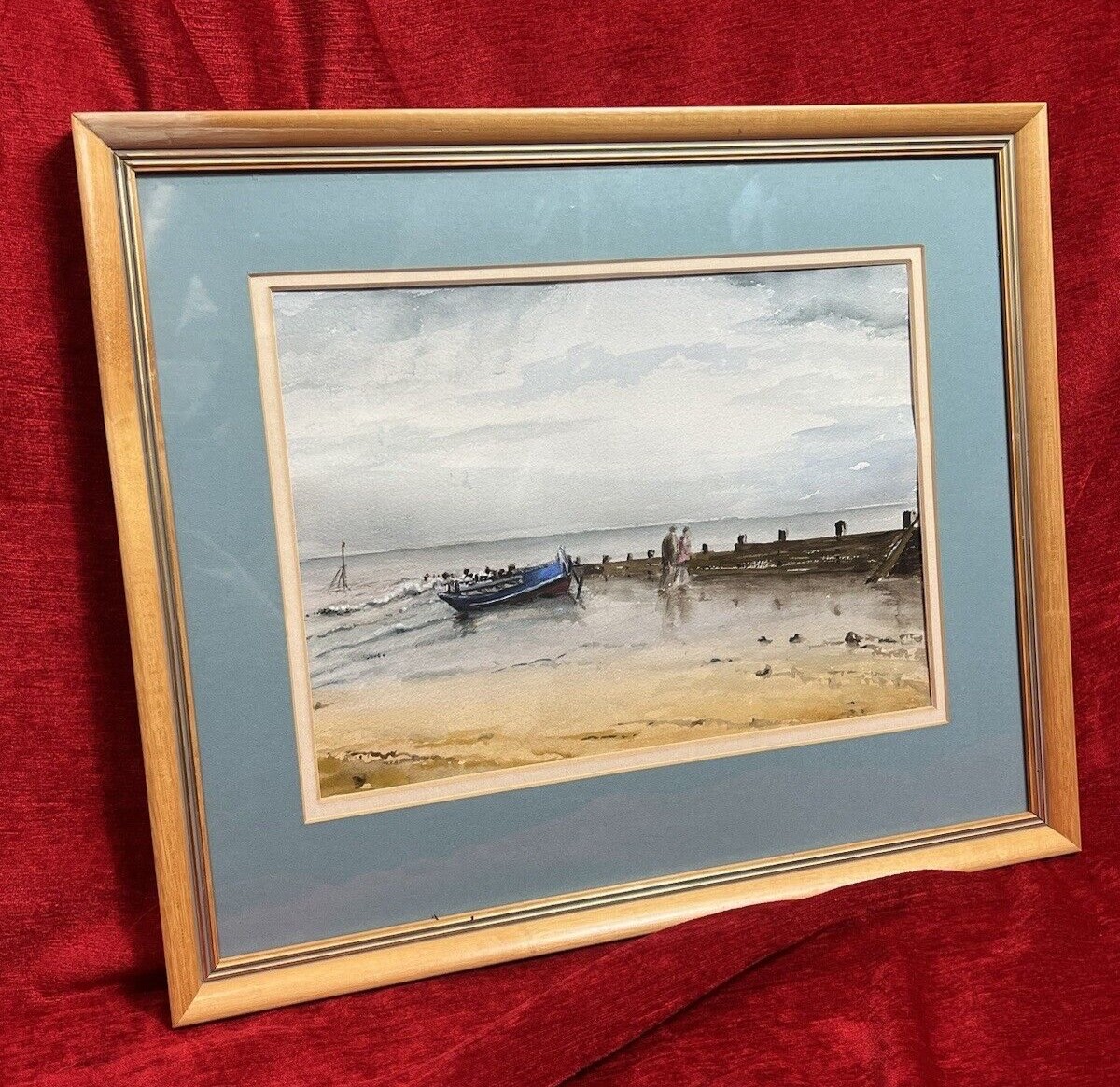 Fine Art Beachscape Titled 'reflections In The Sand' Signed M Wainwright