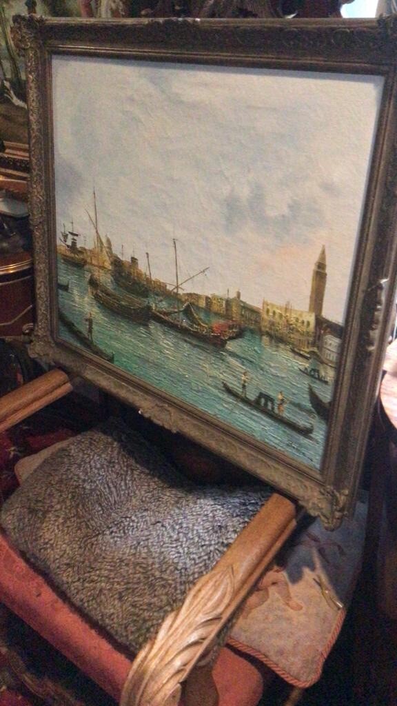 Venetian 'the Bucintoro' Giovanni Antonio Canal Oil Painting After Canaletto
