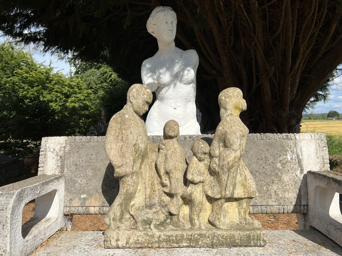 Primary image for Modernistic Henri Moore Style 'family Walk' Garden Sculpture