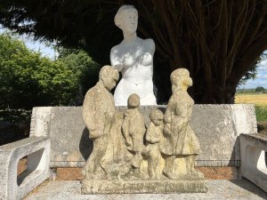 Modernistic Henri Moore Style 'family Walk' Garden Sculpture