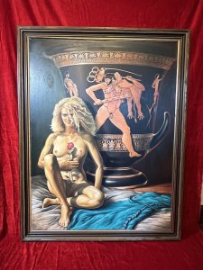 This Unknown Female Muse Is Painted In The Majority Of Malcolm Morris's Oil Paintings. She Bares Striking Facial Features With Piercing Blue Eyes And Naturally Volumous Curly Hair. Exceptional Artwork By Accomplished Hand.
