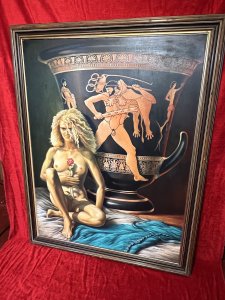 This Unknown Female Muse Is Painted In The Majority Of Malcolm Morris's Oil Paintings. She Bares Striking Facial Features With Piercing Blue Eyes And Naturally Volumous Curly Hair. Exceptional Artwork By Accomplished Hand.
