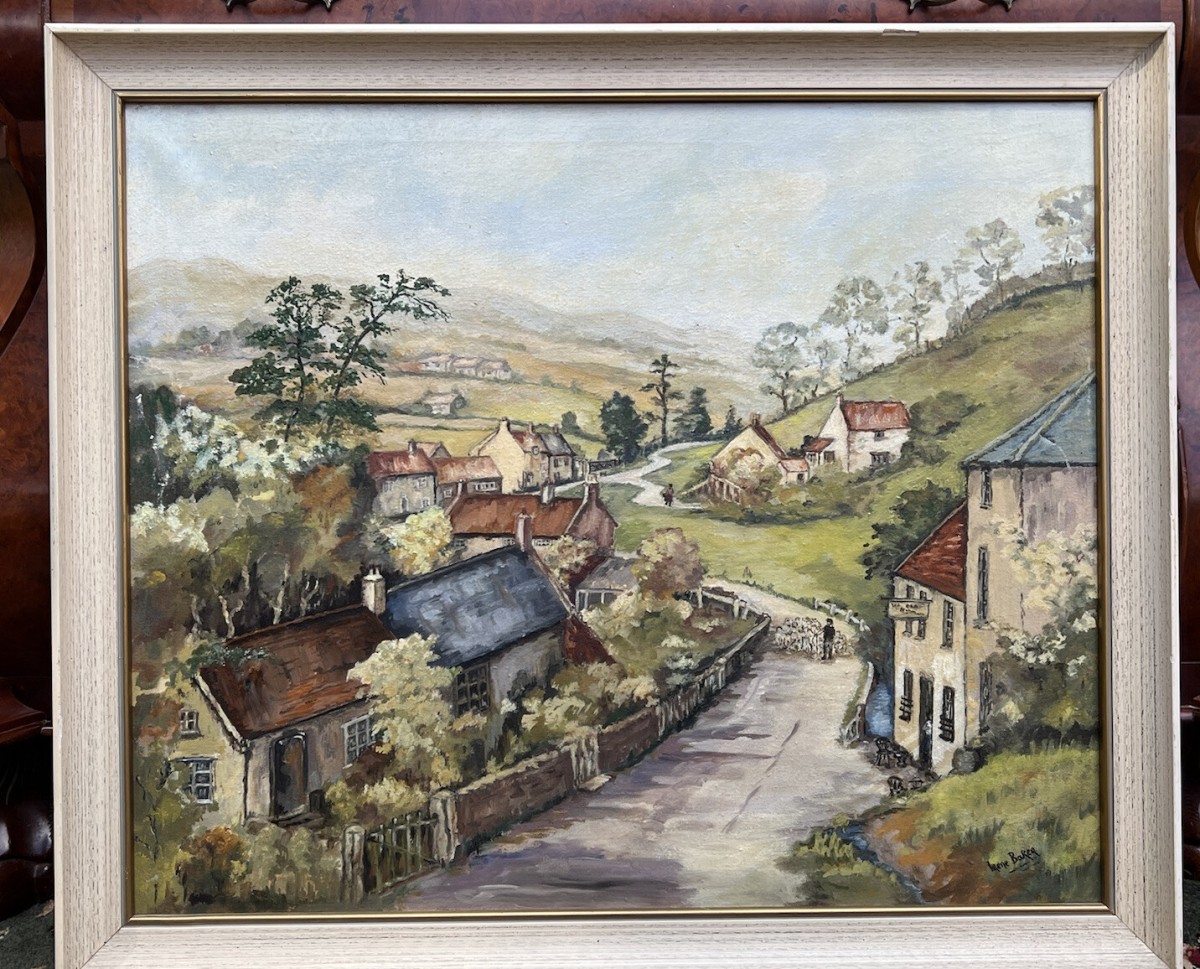 20th Century Gloucestershire Landscape Oil Painting By Artist Irene Baker